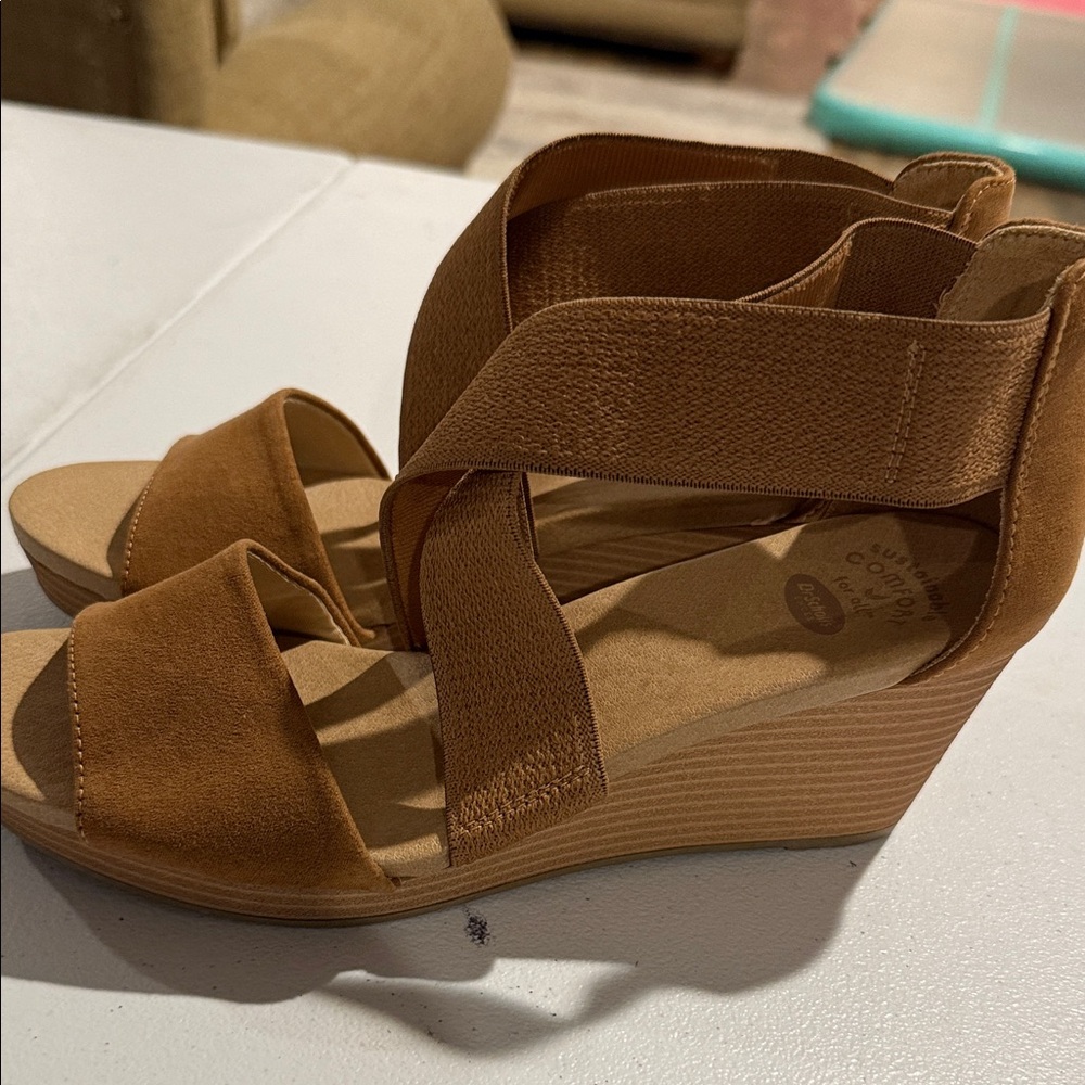 Dr. Scholl's Brown Wedge Sandals